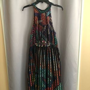 Anthropologie, racer-back, multi-color, maxi.